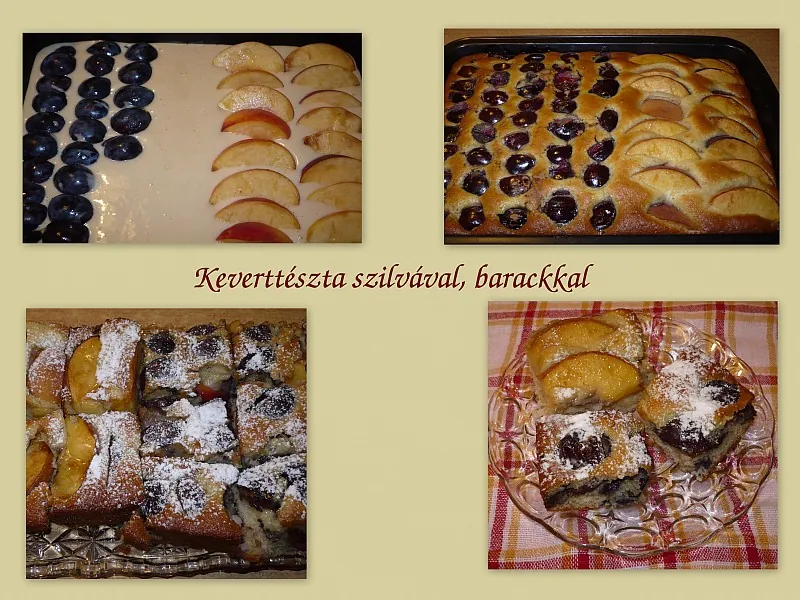 Keverttészta szilvával, barackkal