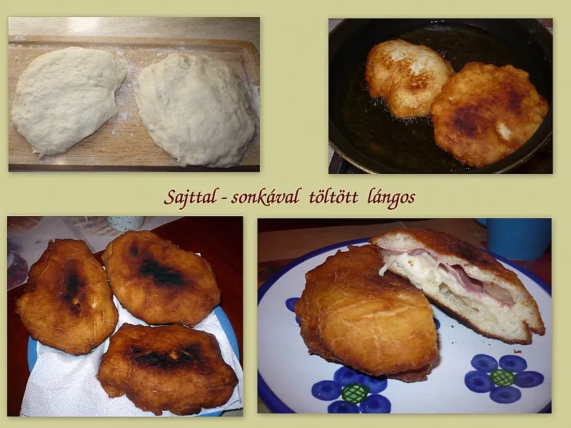 Sajtos-sonkás lángos