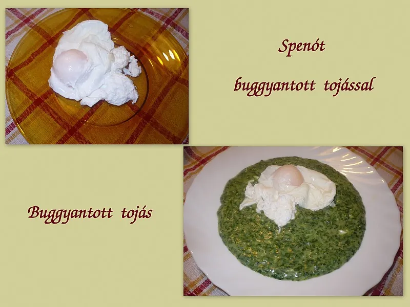 Spenót buggyantott tojással